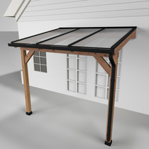Westwood | Douglas terrasoverkapping | Comfort + | Opaal | Antraciet | 306x250 | Muuraanbouw
